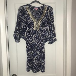 Lilly Pulitzer navy and white print dress